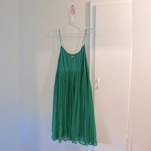 Anthropologie HD in Paris green spaghetti strap midi dress Size 12 petite
